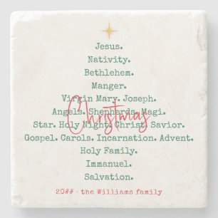 Kerstfeest Christelijk Geloof Jezus Religieus Stenen Onderzetter