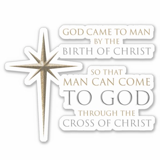 Kerstfeest Christelijke Faith Star: geboorte en kr Sticker (Voorkant)