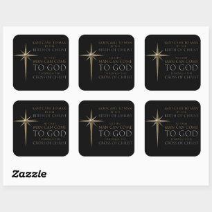 Kerstfeest Christelijke Faith Star: Geboorteplaats Vierkante Sticker