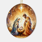 Kerstfeest Christelijke gepersonaliseerde kerststa Keramisch Ornament (Links)