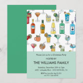 Kerstfeest Cocktail Hedendaagse Drinken Kaart (Voorkant / Achterkant)