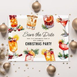 Kerstfeest Cocktail Kerstfeest Save The Date Feestdagenkaart