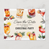 Kerstfeest Cocktail Kerstfeest Save The Date Feestdagenkaart (Voorkant)