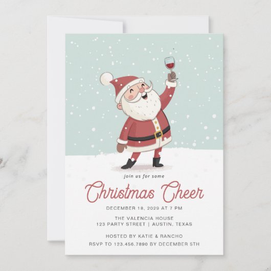 Kerstfeest Cocktail Party Kaart (Voorkant)