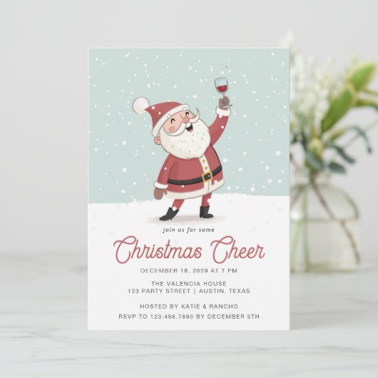 Kerstfeest Cocktail Party Kaart (Staand voorkant)