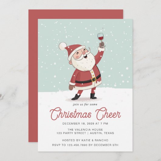 Kerstfeest Cocktail Party Kaart (Voorkant / Achterkant)