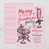 Kerstfeest Cocktailparty Kaart (Voorkant / Achterkant)