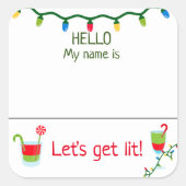 Kerstfeest Cocktailparty Naambadge Etiket (Voorkant)