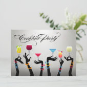 Kerstfeest Cocktailparty Proost! Kaart (Staand voorkant)