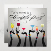 Kerstfeest Cocktailparty Proost! Kaart (Voorkant / Achterkant)