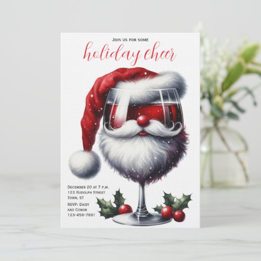 Kerstfeest Cocktailparty Uitnodiging (Staand voorkant)