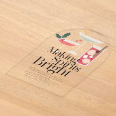 Kerstfeest cocktails maken vrolijke Geesten Acryl Uitnodigingen (Laagn)