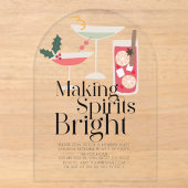 Kerstfeest cocktails maken vrolijke Geesten Acryl Uitnodigingen (Voorkant)