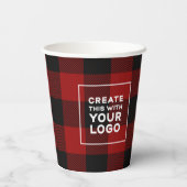 Kerstfeest Cocoa Cozy Pset Logo Papieren Bekers (Achterkant)