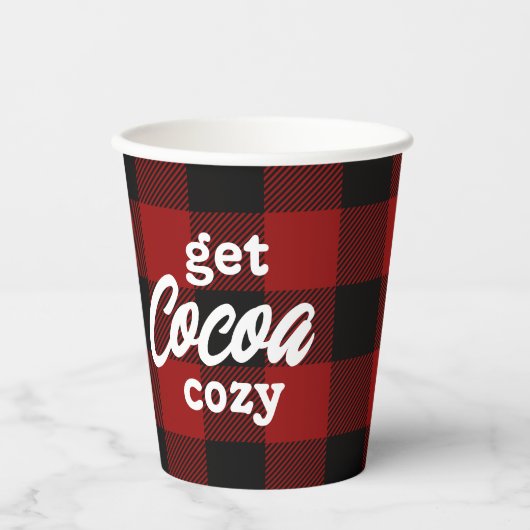 Kerstfeest Cocoa Cozy Pset Logo Papieren Bekers (Voorkant)