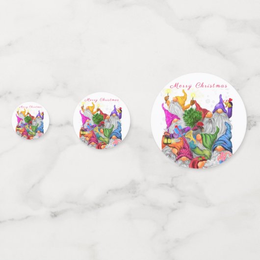 Kerstfeest Confetti Happy Gnomen (Voorkanten)