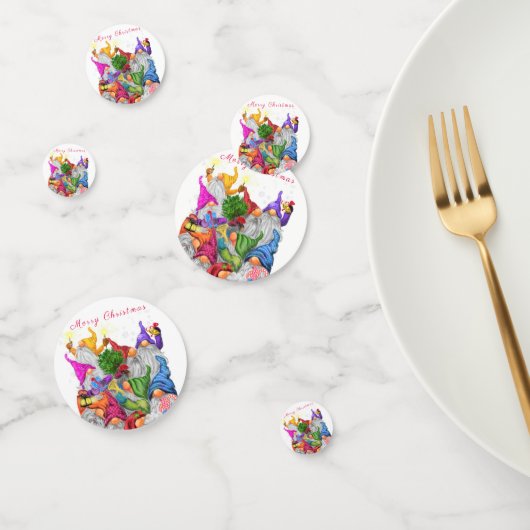 Kerstfeest Confetti Happy Gnomen (Groep)