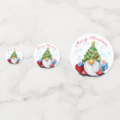 Kerstfeest Confetti Happy Party-nomaden met cadeau (Achterkanten)