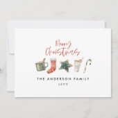 Kerstfeest cookie rood rustieke vakantie kaart (Voorkant)