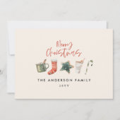 Kerstfeest cookie rood rustieke vakantie kaart (Voorkant)