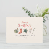 Kerstfeest cookie rood rustieke vakantie kaart (Staand voorkant)