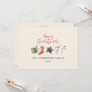 Kerstfeest cookie rood rustieke vakantie kaart