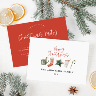 Kerstfeest cookie rood rustieke vakantie kaart