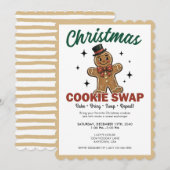 Kerstfeest Cookie Uitnodiging Retro  (Voorkant / Achterkant)