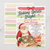 Kerstfeest Cookie Uitnodiging Santa (Voorkant / Achterkant)