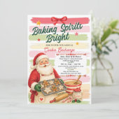 Kerstfeest Cookie Uitnodiging Santa (Staand voorkant)