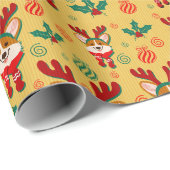Kerstfeest Corgi Dog Cadeaupapier (Rol Hoek)