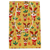Kerstfeest Corgi Dog Medium Cadeauzakje (Voorkant)
