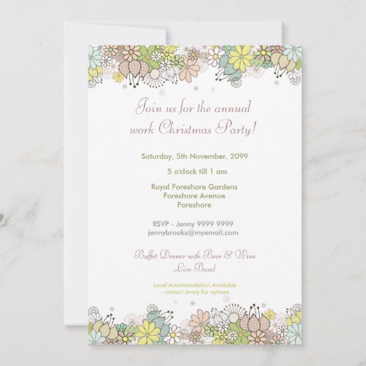 Kerstfeest Corporate Work Zakelijke Functie Kaart (Achterkant)