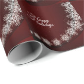 Kerstfeest Crystal Snowflakes Red Rustic Cadeaupapier (Rol Hoek)