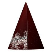 Kerstfeest Crystal Snowflakes Red Rustic Feesthoedjes (Achterkant)