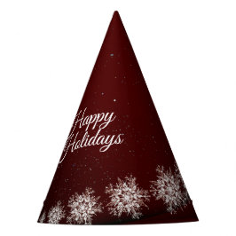 Kerstfeest Crystal Snowflakes Red Rustic Feesthoedjes