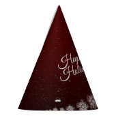 Kerstfeest Crystal Snowflakes Red Rustic Feesthoedjes (Links)