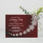 Kerstfeest Crystal Snowflakes Red Rustic Kaart (Staand voorkant)