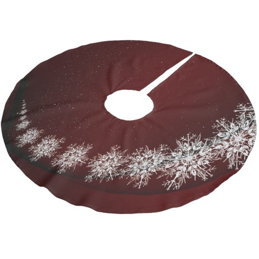 Kerstfeest Crystal Snowflakes Red Rustic Kerstboom Rok (Gekanteld)