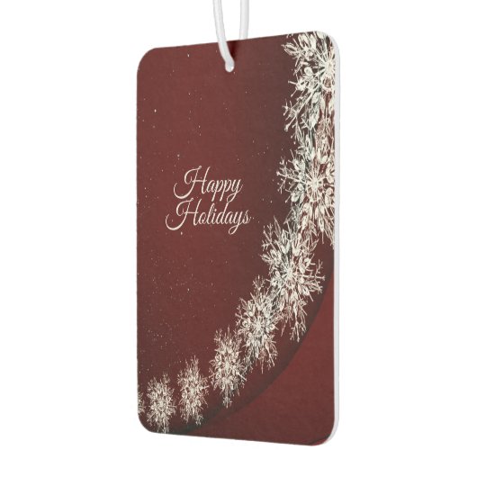 Kerstfeest Crystal Snowflakes Red Rustic Luchtverfrisser (Links)