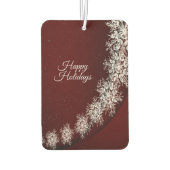 Kerstfeest Crystal Snowflakes Red Rustic Luchtverfrisser (Achterkant)