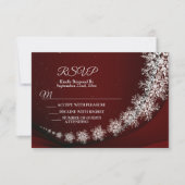 Kerstfeest Crystal Snowflakes Red Rustic RSVP Kaartje (Voorkant)