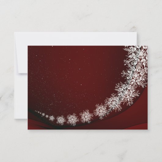 Kerstfeest Crystal Snowflakes Red Rustic RSVP Kaartje (Achterkant)