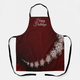 Kerstfeest Crystal Snowflakes Red Rustic Schort
