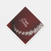 Kerstfeest Crystal Snowflakes Red Rustic Servet (Hoek)