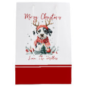 Kerstfeest Dalmatische puppy Medium Cadeauzakje (Achterkant)