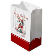 Kerstfeest Dalmatische puppy Medium Cadeauzakje (Achterkant Gekanteld)