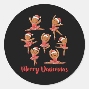 Kerstfeest Dansmas Byllet Danser Peperkoek Leraar Ronde Sticker