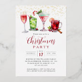 Kerstfeest dat de sfeer erin brengt folie uitnodiging (Voorkant)