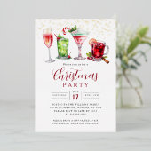 Kerstfeest dat de sfeer erin brengt folie uitnodiging (Staand Voorkant)